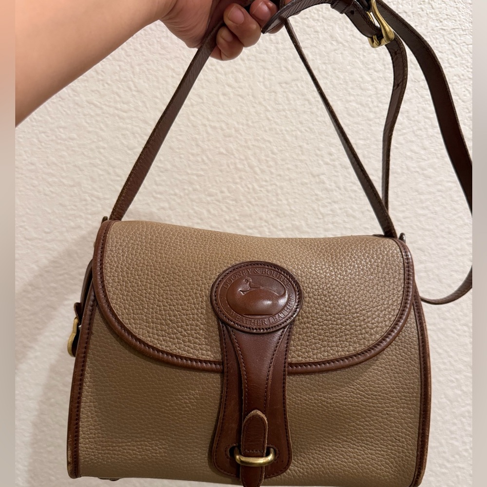 Dooney & Bourke Tan and Brown Crossbody Bag